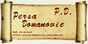 Persa Domanović vizit kartica